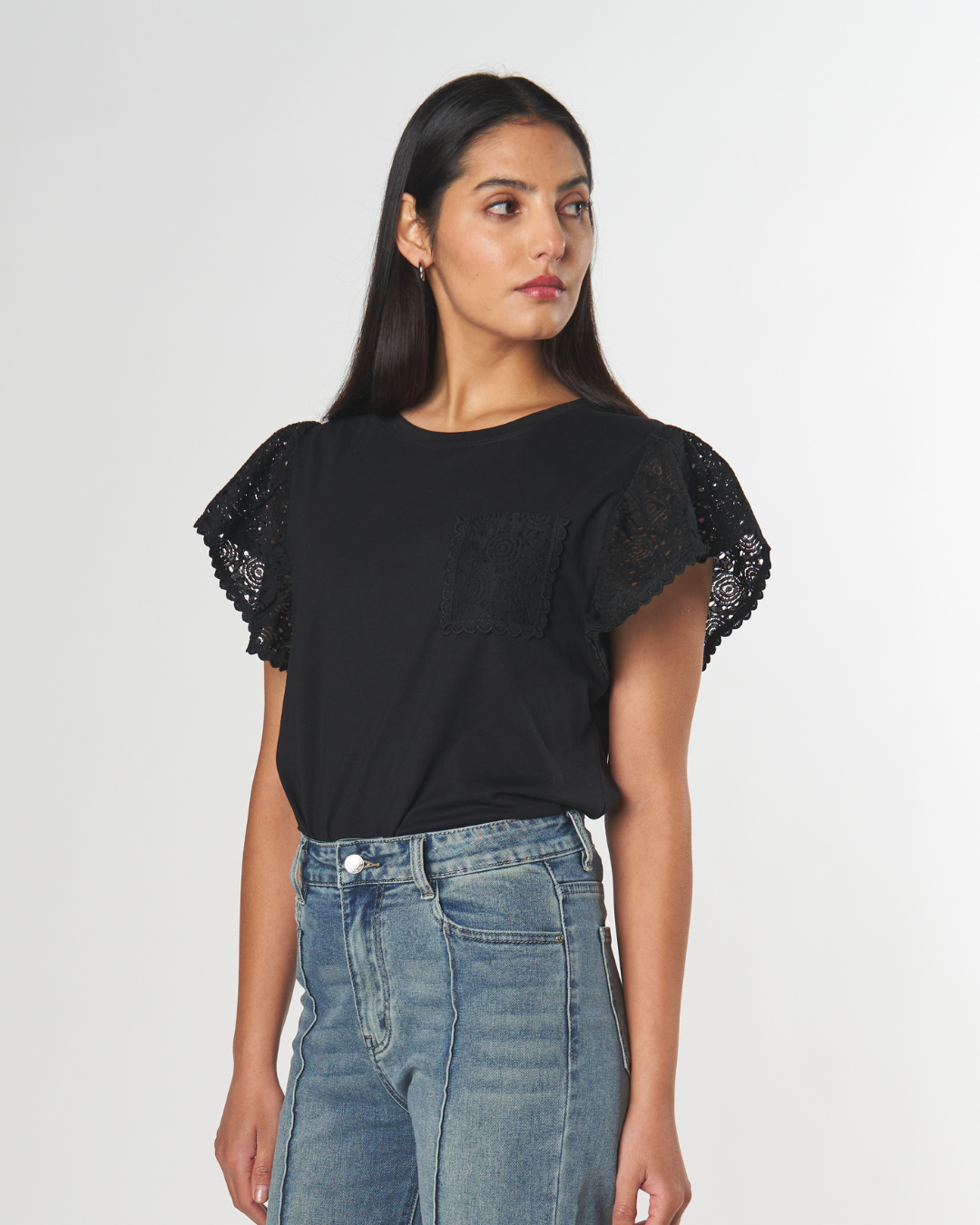 Polera Manga Broderie