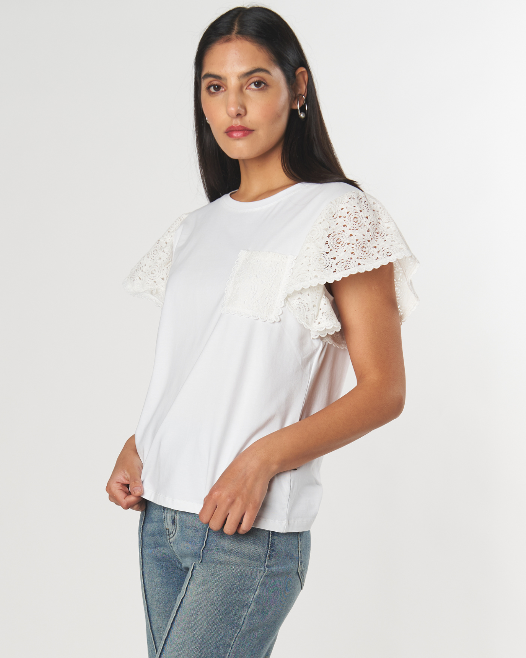 Polera Manga Broderie