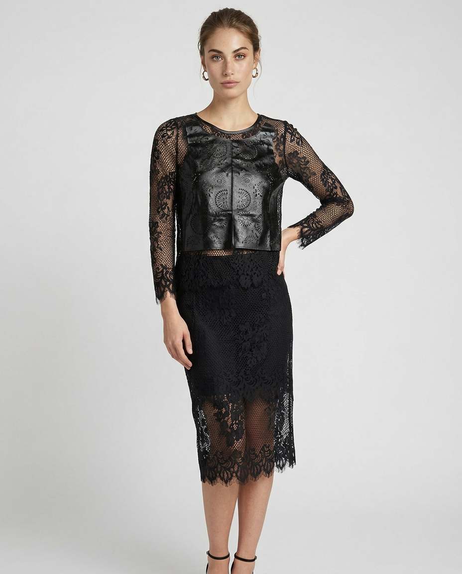 VESTIDO ENCAJE ECOPELLE