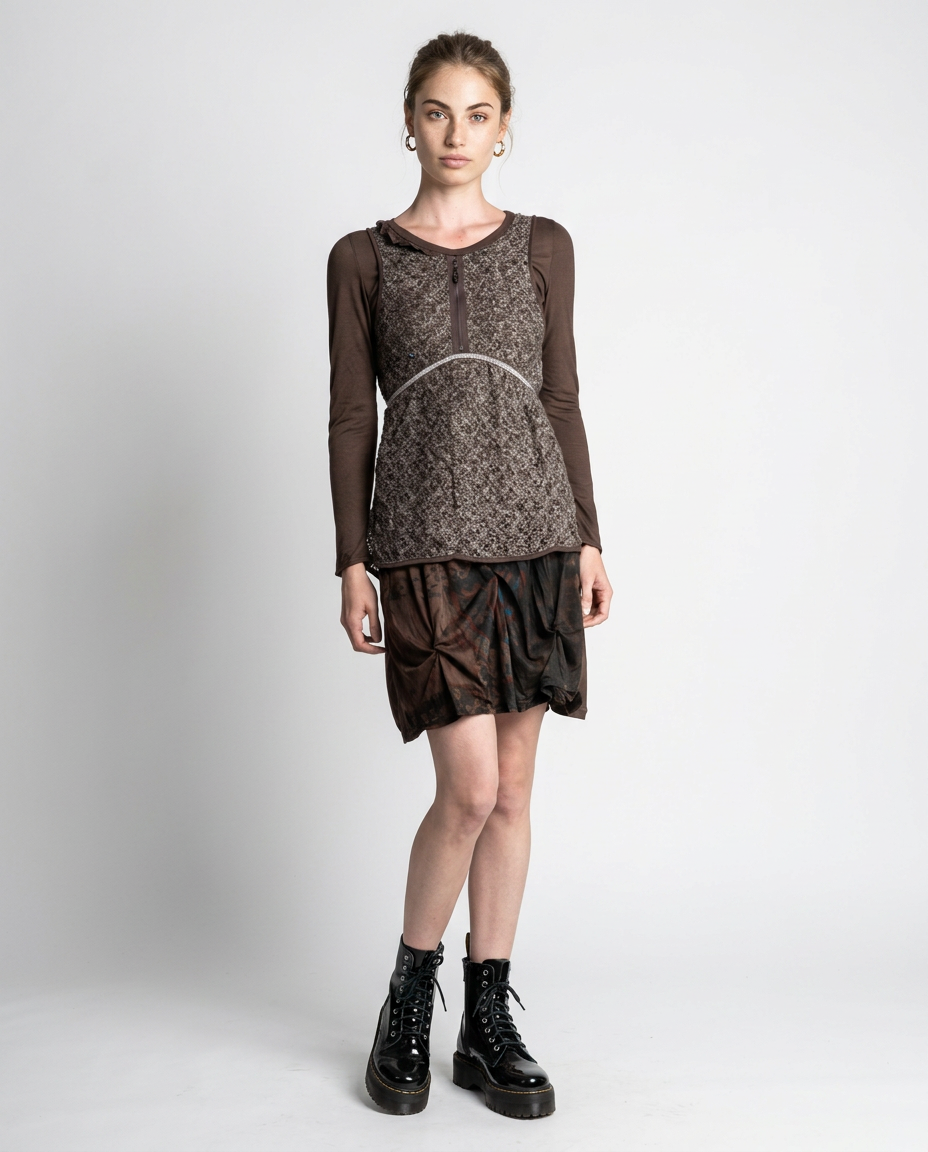 VESTIDO DOBLE LANILLA