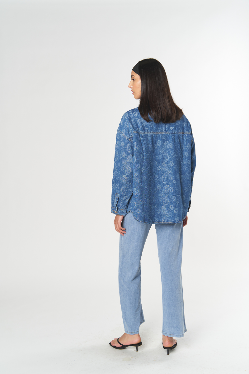 Camisa Jeans Jacquard