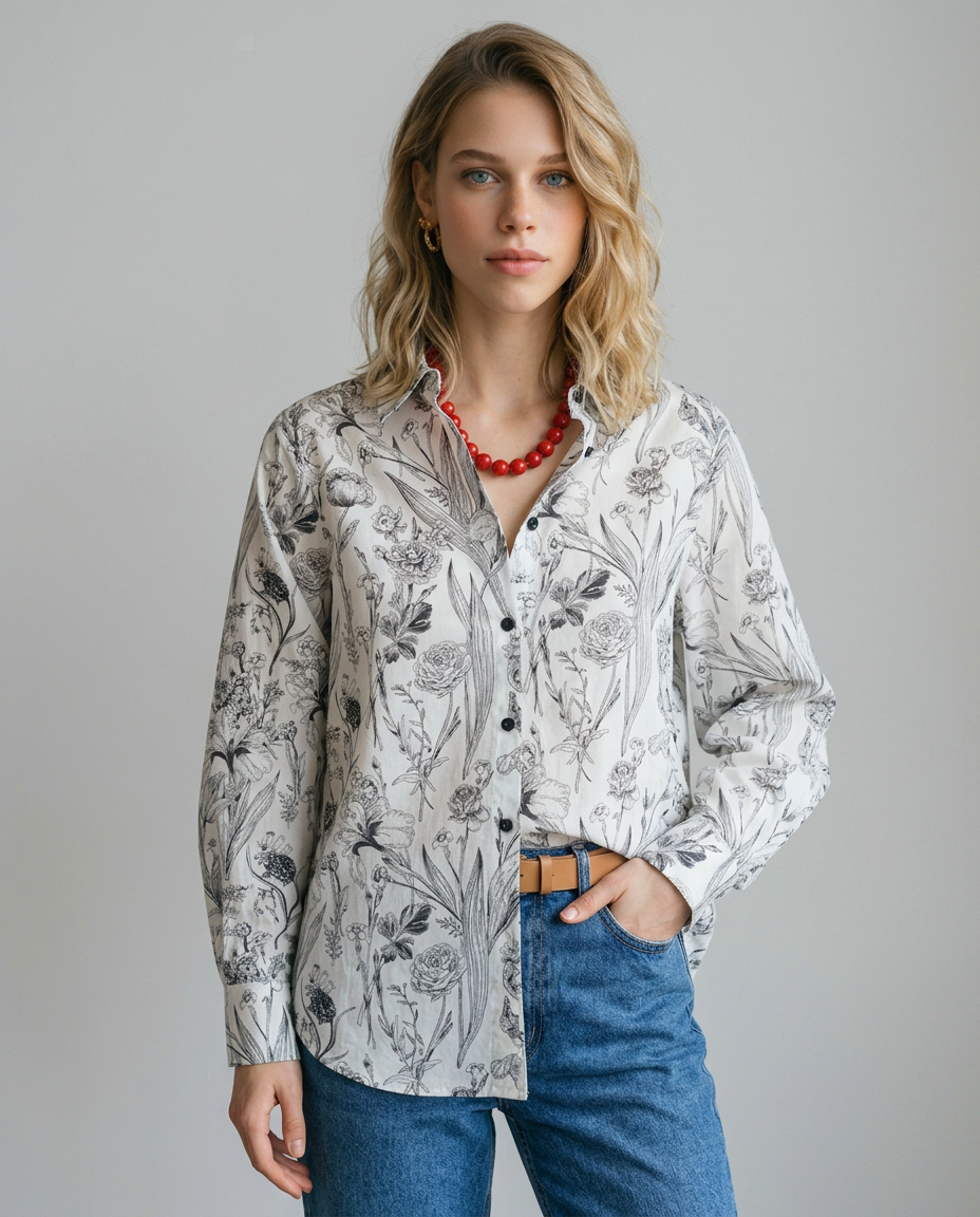BLUSA M-L GIARDINO COTONE