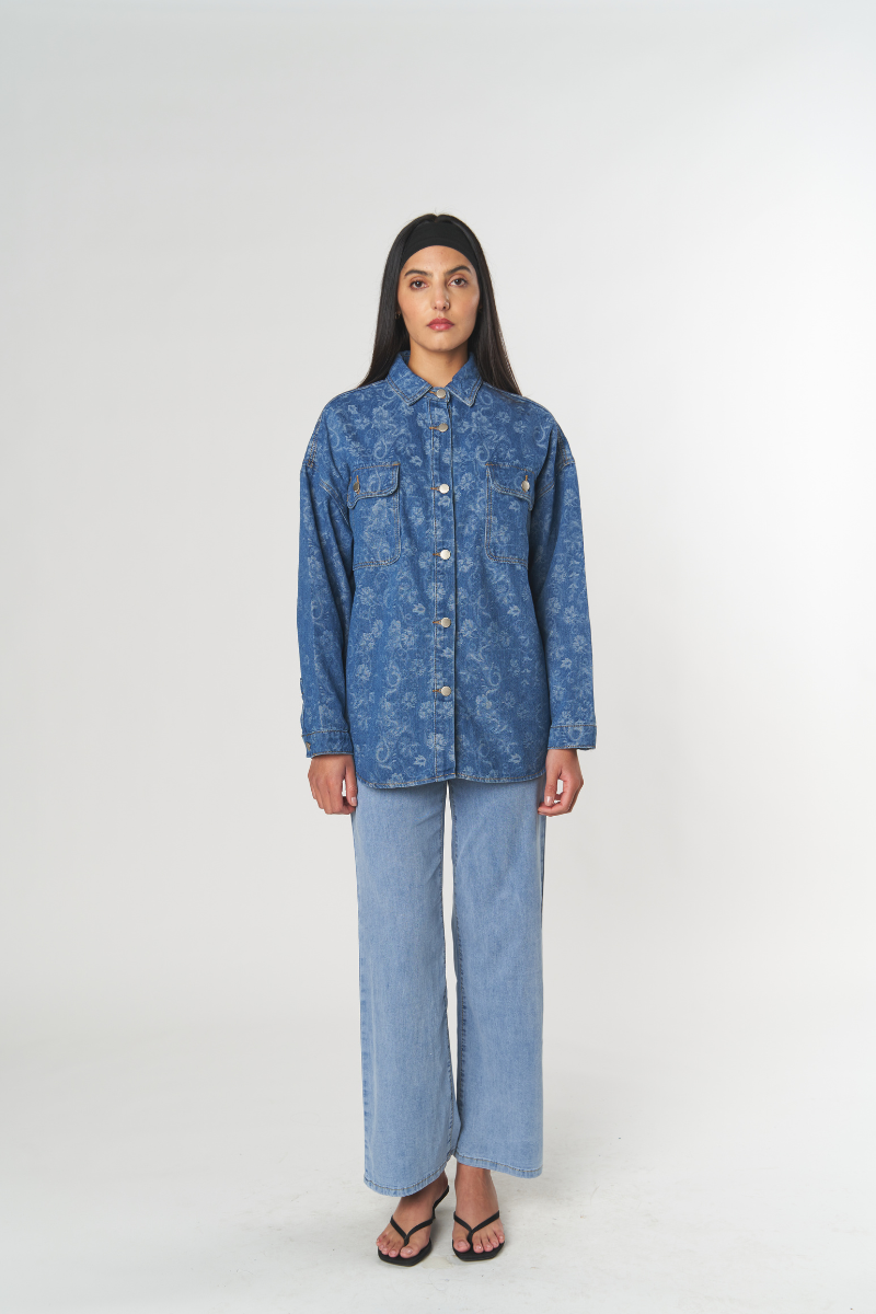 Camisa Jeans Jacquard