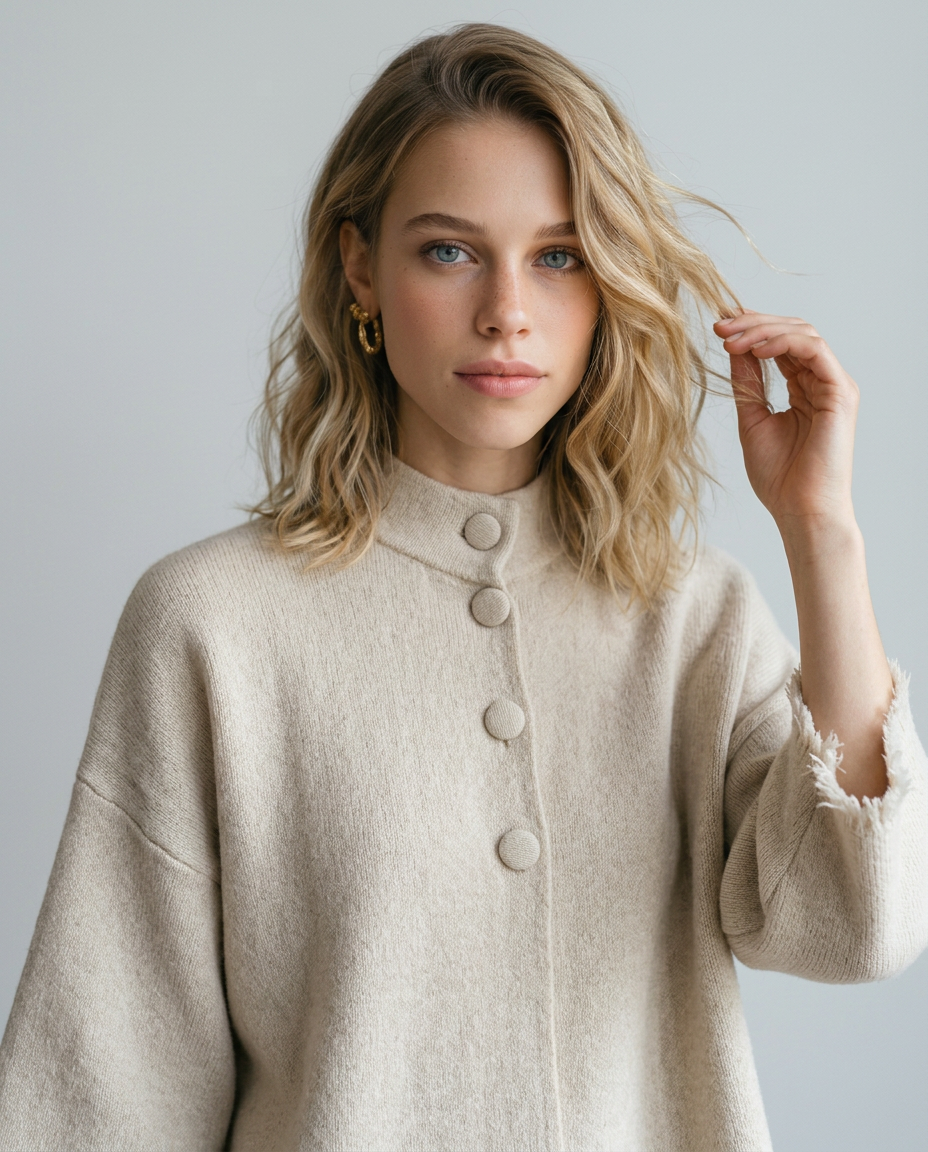 CHAQUETA DE PUNTO 3/4 ELEGANT