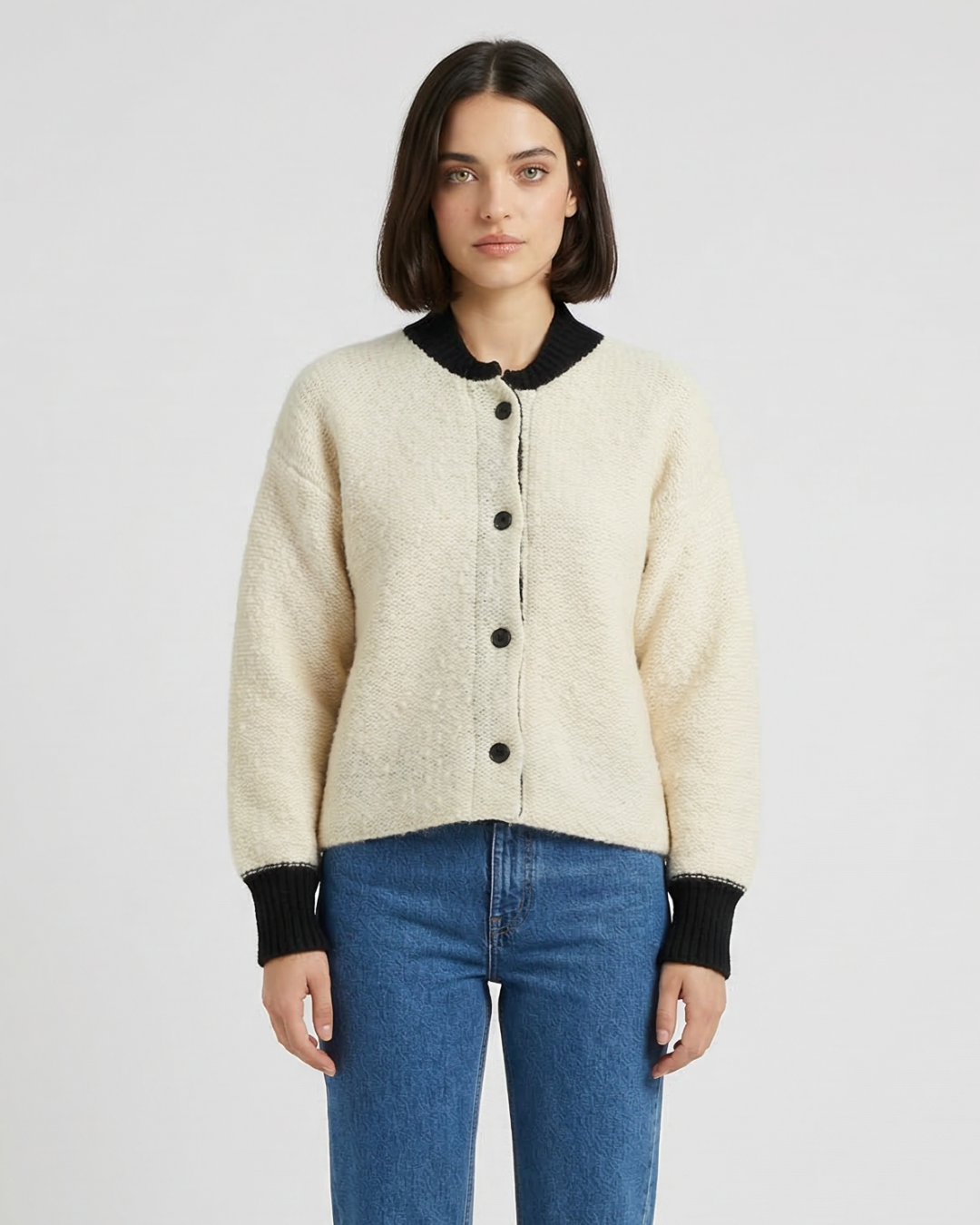 CHAQUETA DE PUNTO BOUCLE