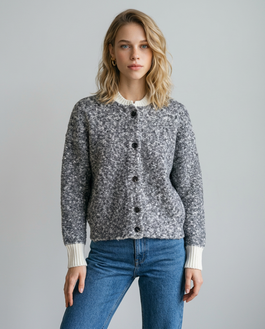 CHAQUETA DE PUNTO BOUCLE