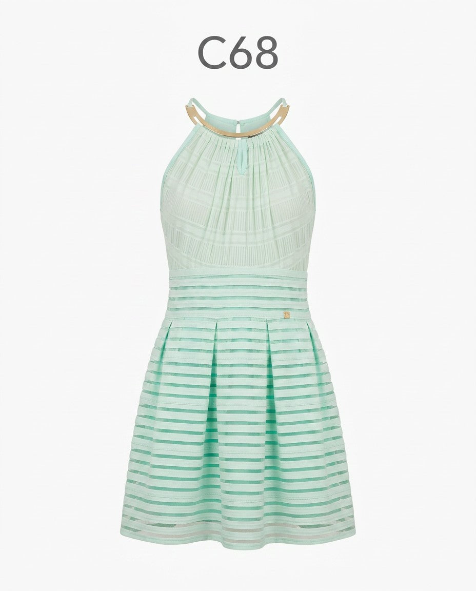 C068-VESTIDO COLLAR METAL