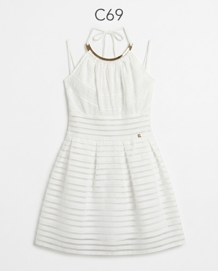 C069-VESTIDO COLLAR METAL