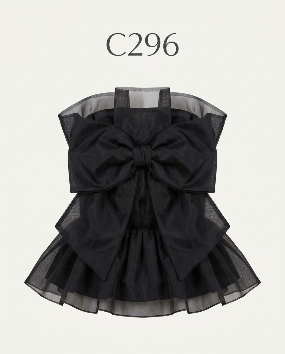 C296-TOP ORGANZA FESTE