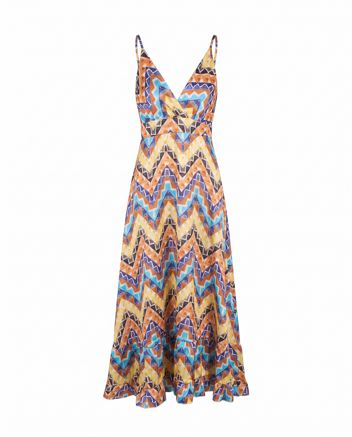 Solera Rocío estampado zigzag azul y amarillo - foto producto
