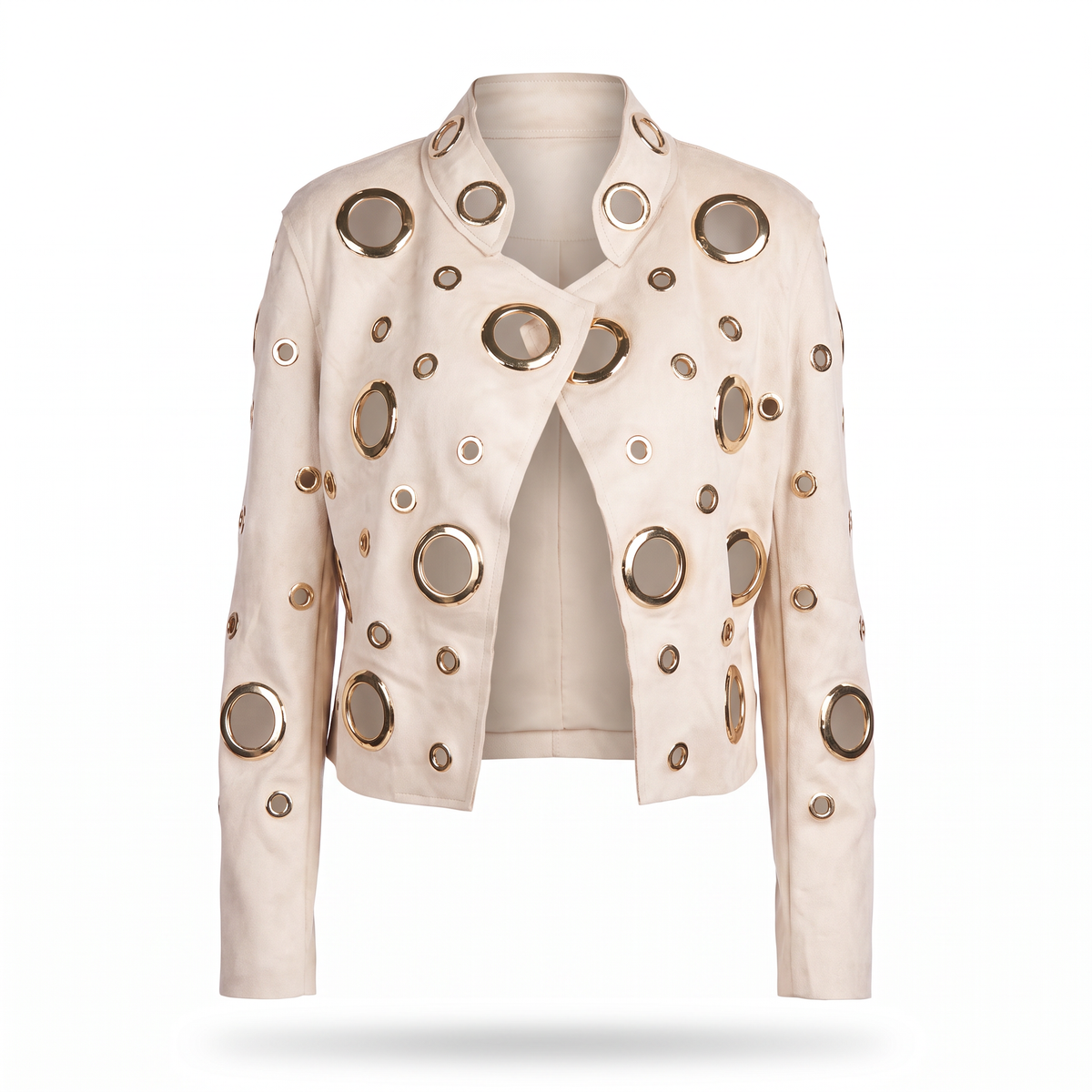 Chaqueta Ojetillos Arena - foto producto fondo blanco