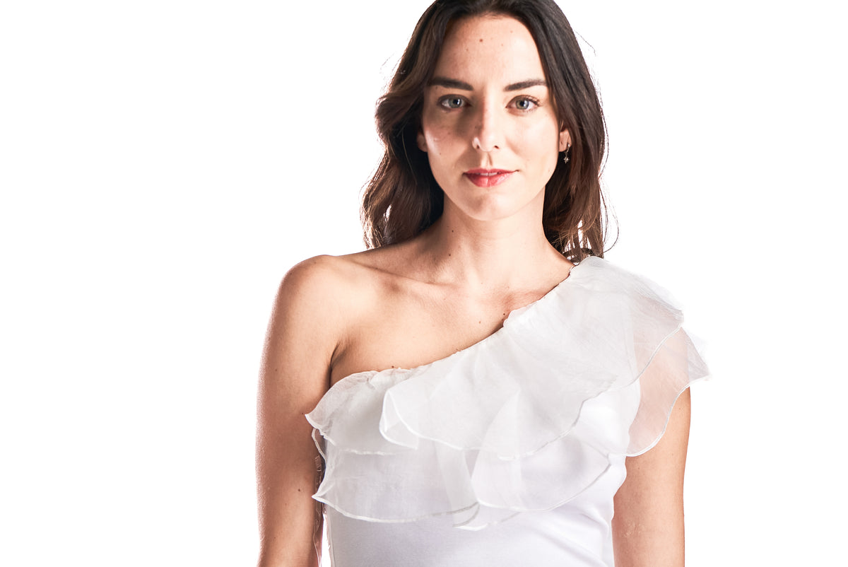 Top Un Hombro Organza