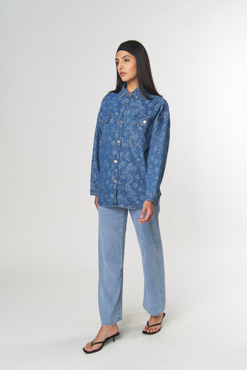 Camisa Jeans Jacquard