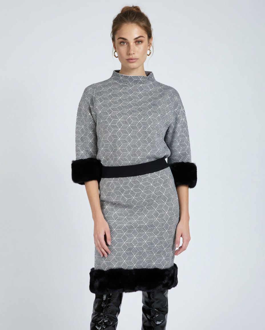 CONJUNTO FALDA APLICACIÓN PIEL