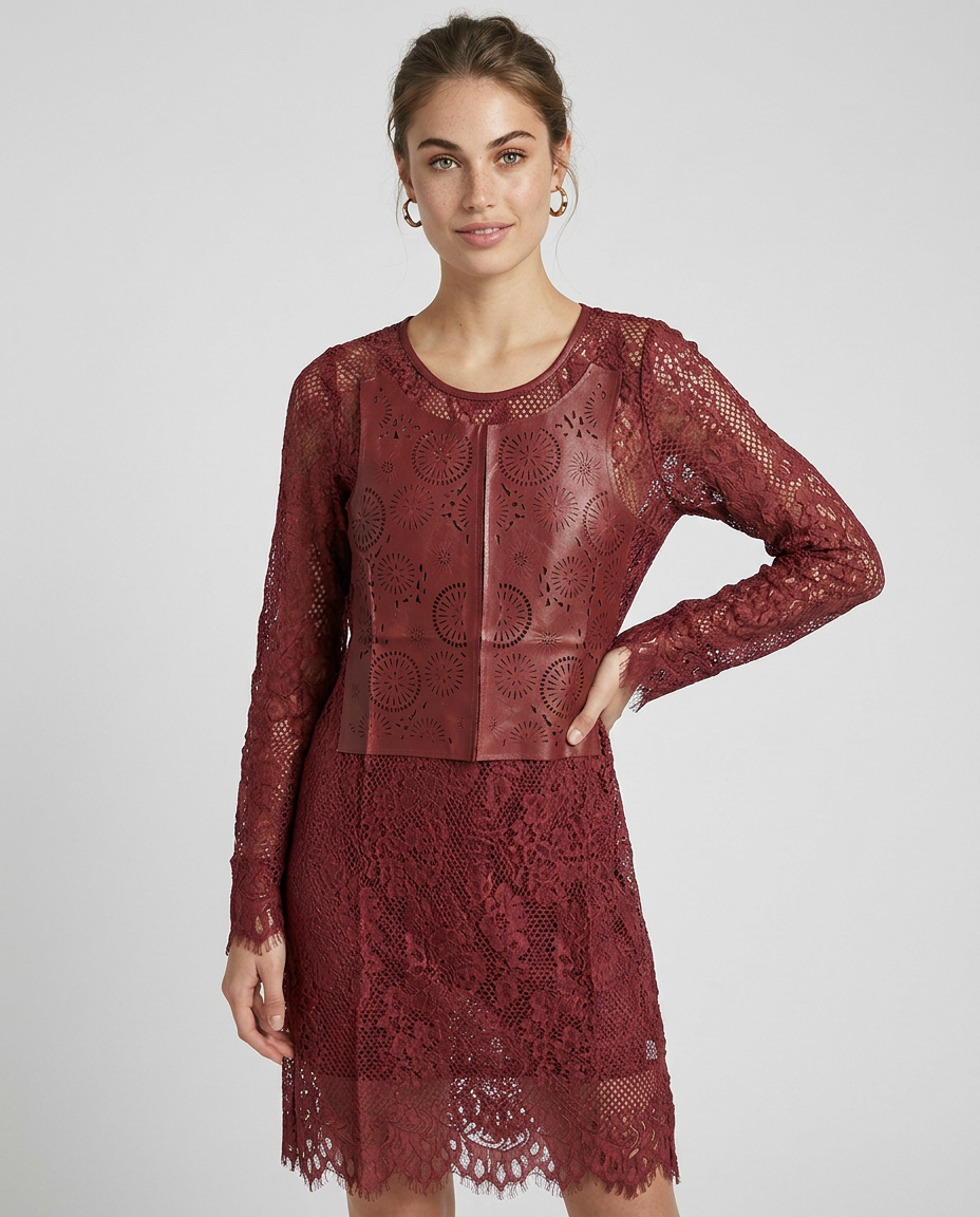 VESTIDO ENCAJE ECOPELLE