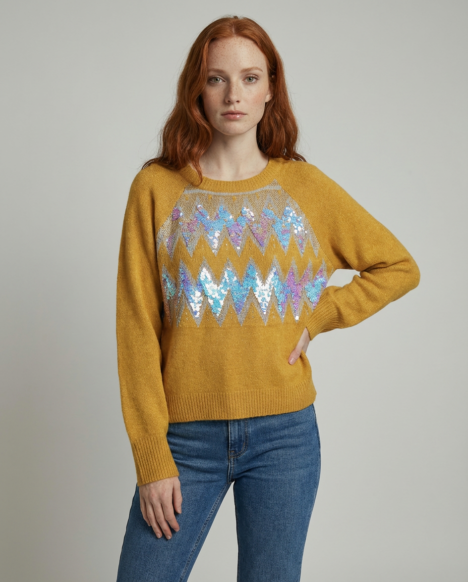 TEJIDO ROMBOS LENTEJUELAS