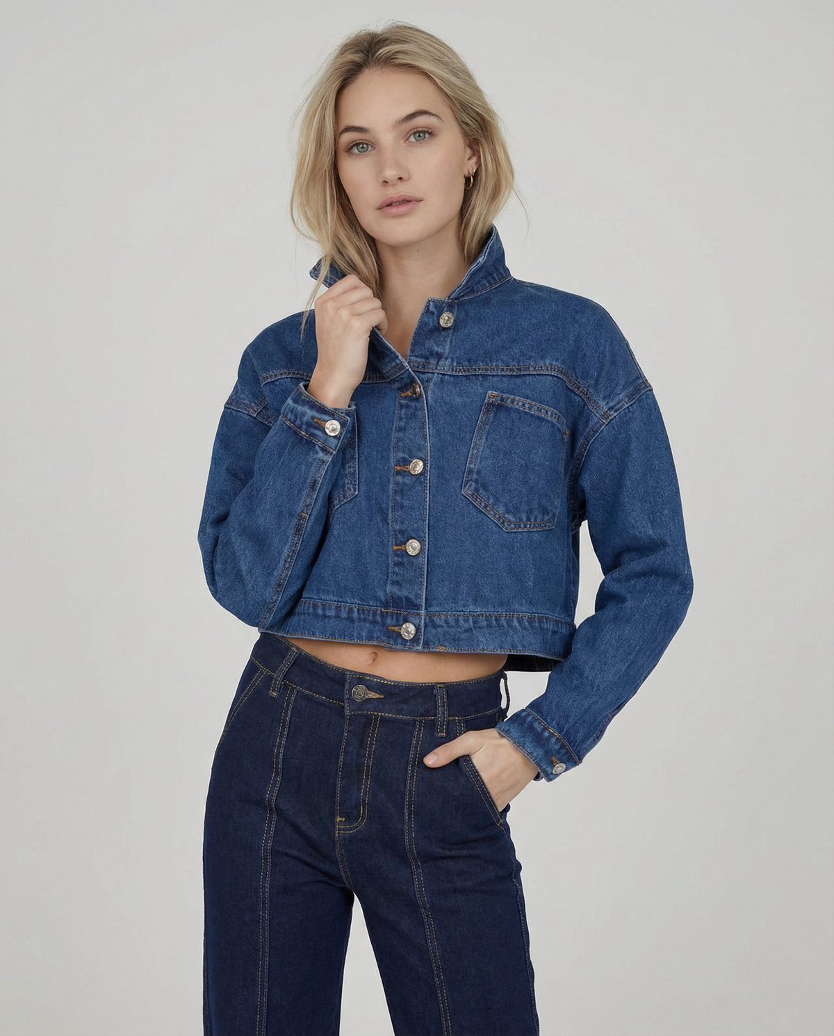 C251-CASACA DENIM SCHIENNA APERTA