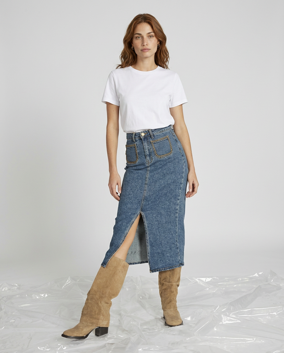 FALDA BORCH DENIM DONNA
