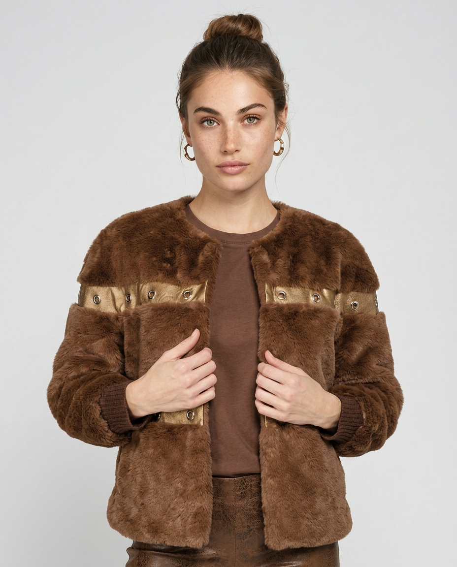 CHAQUETA OJETILLO PIEL