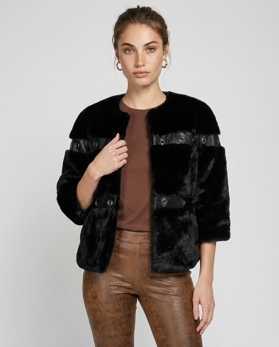CHAQUETA OJETILLO PIEL