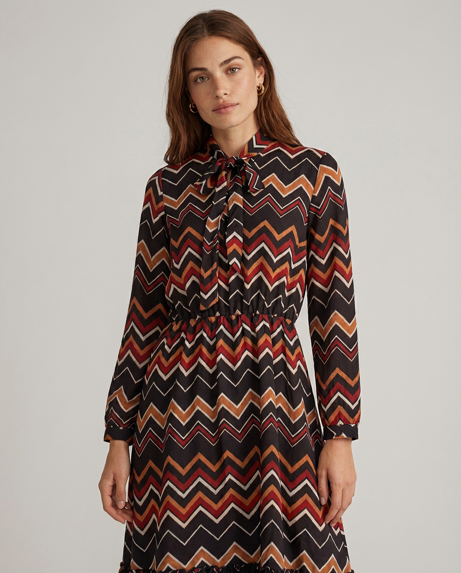 VESTIDO JACQUARD CREPE