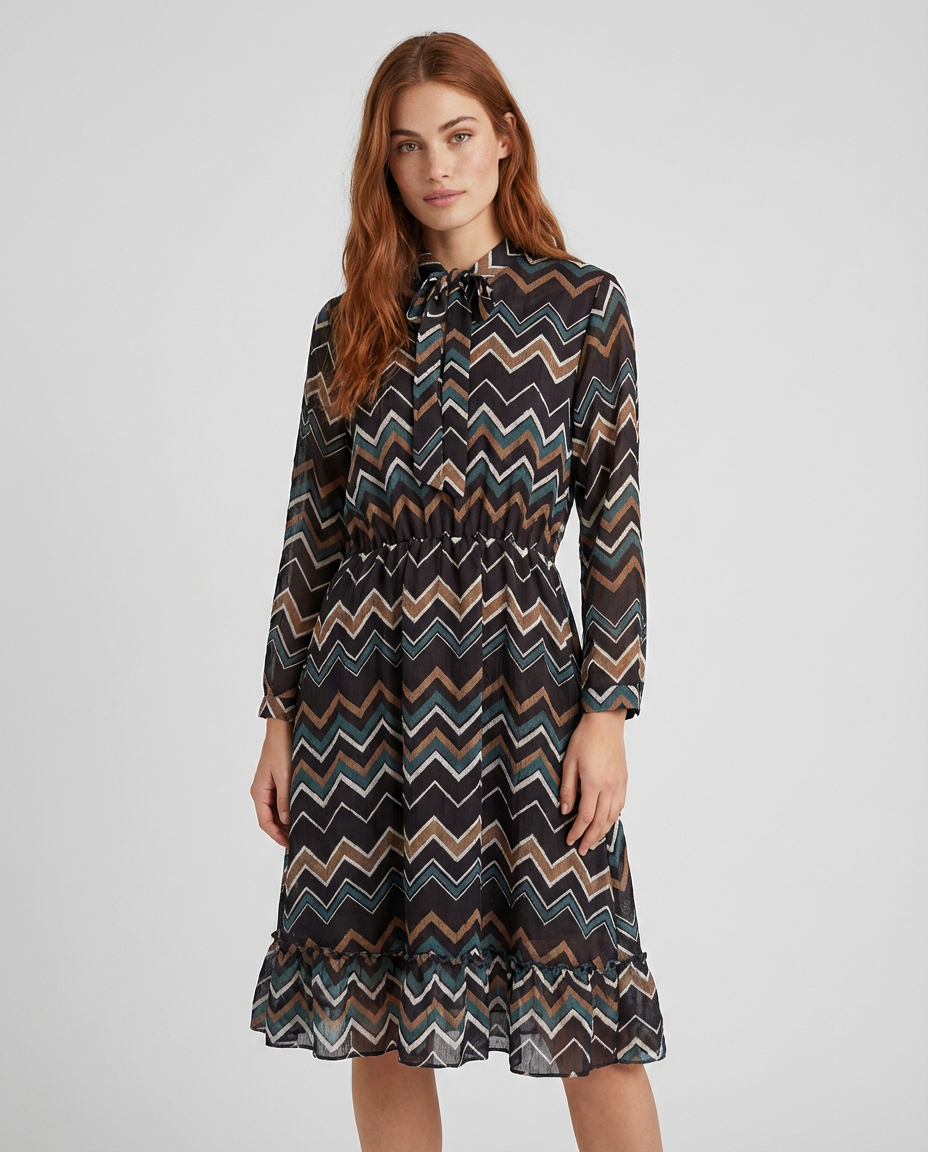 VESTIDO JACQUARD CREPE