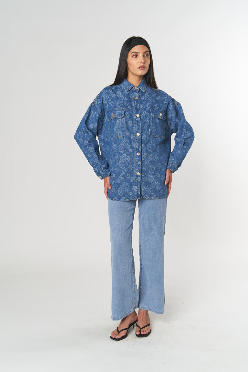 Camisa Jeans Jacquard