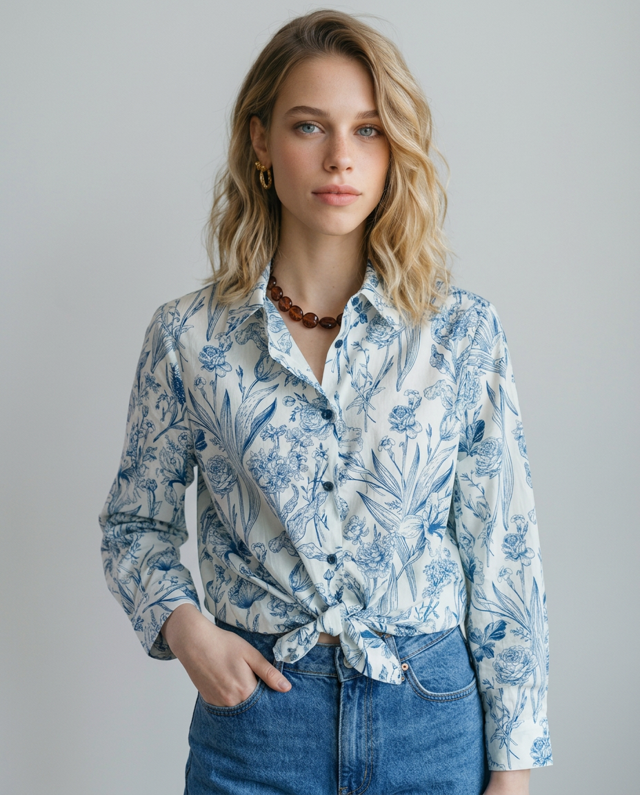 BLUSA M-L GIARDINO COTONE