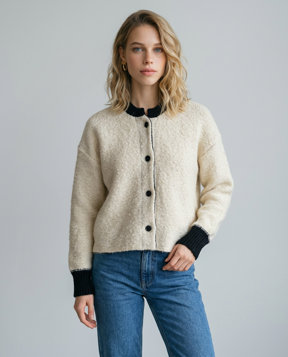 CHAQUETA DE PUNTO BOUCLE