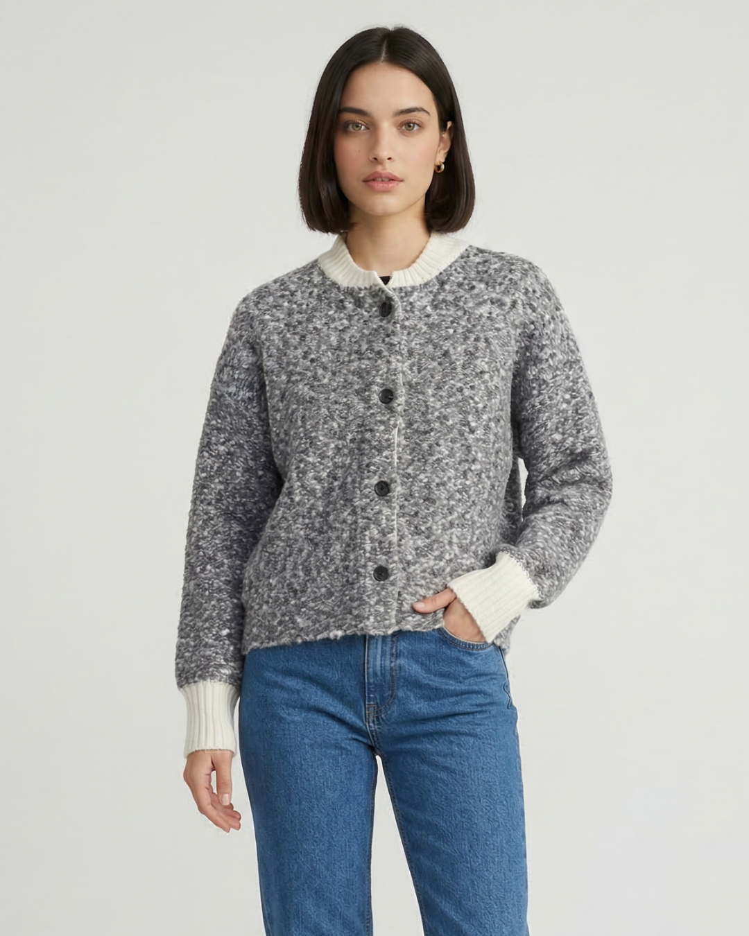 CHAQUETA DE PUNTO BOUCLE