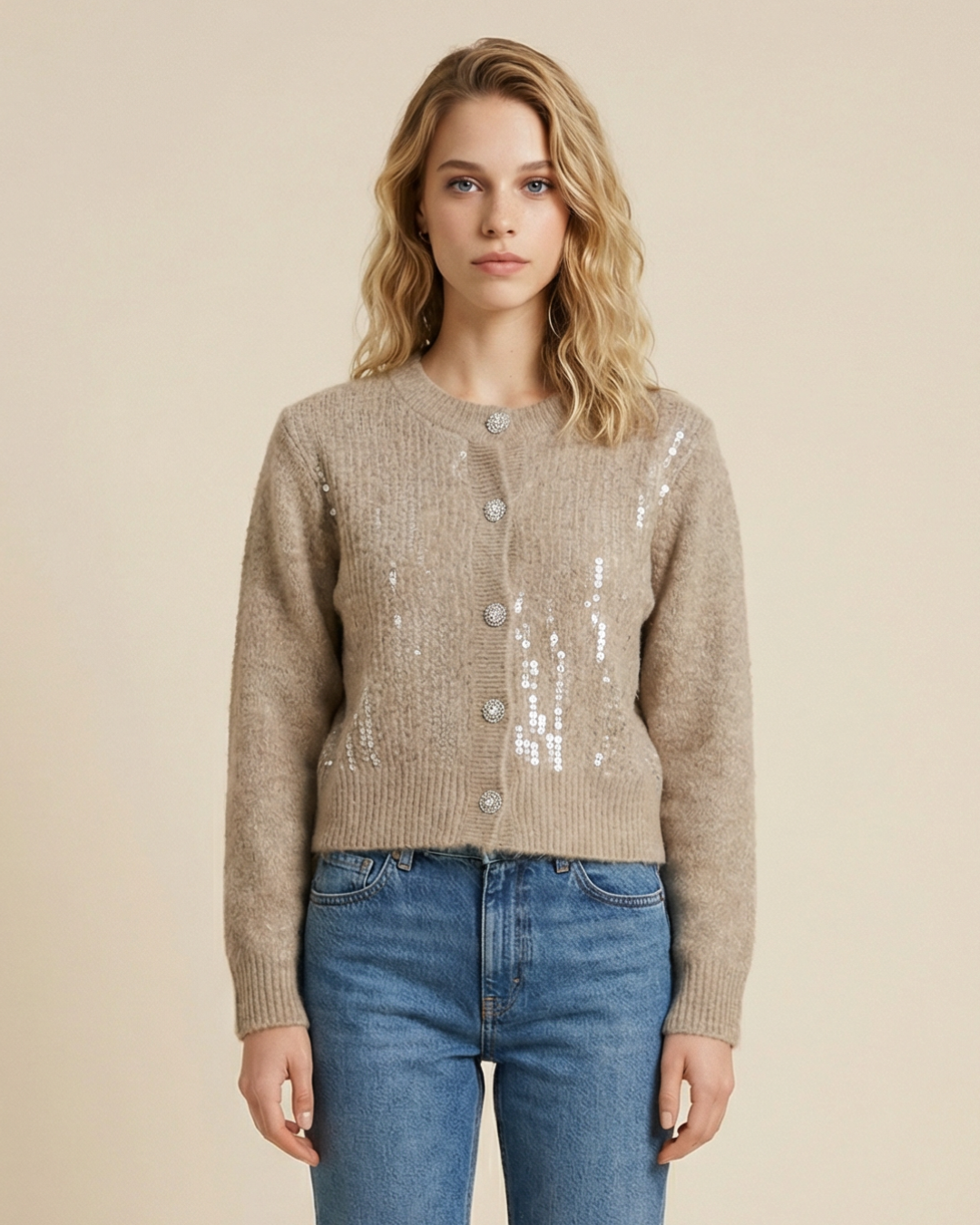 TEJIDO CARDIGAN LENTEJUELA SOLID
