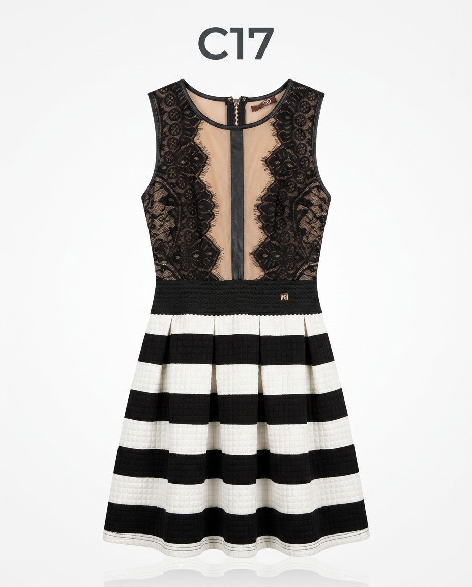 C017-VESTIDO FALDON LISTADO
