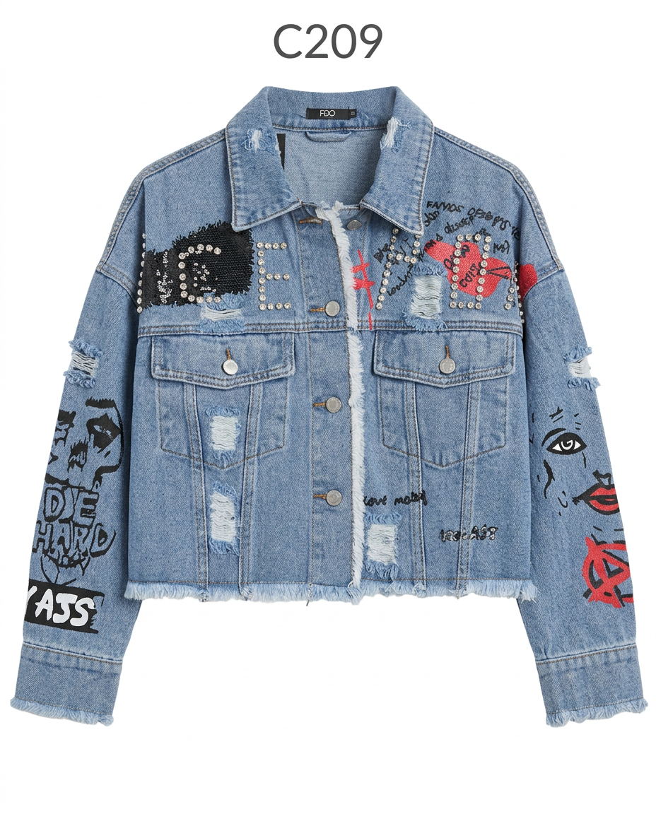 C209 - CASACA DENIM GRAFITTI