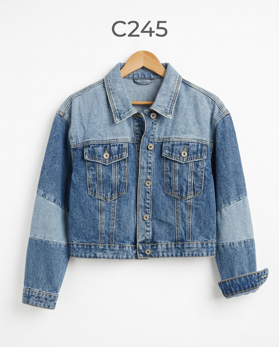 C245-CASACA JEANS PATCHWORK
