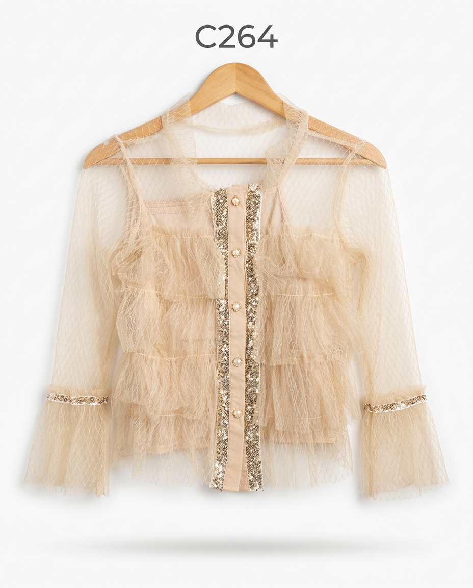 C264-TOP TULLE LENTEJUELA