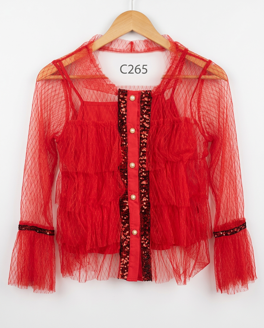 C265-TOP TULLE LENTEJUELA