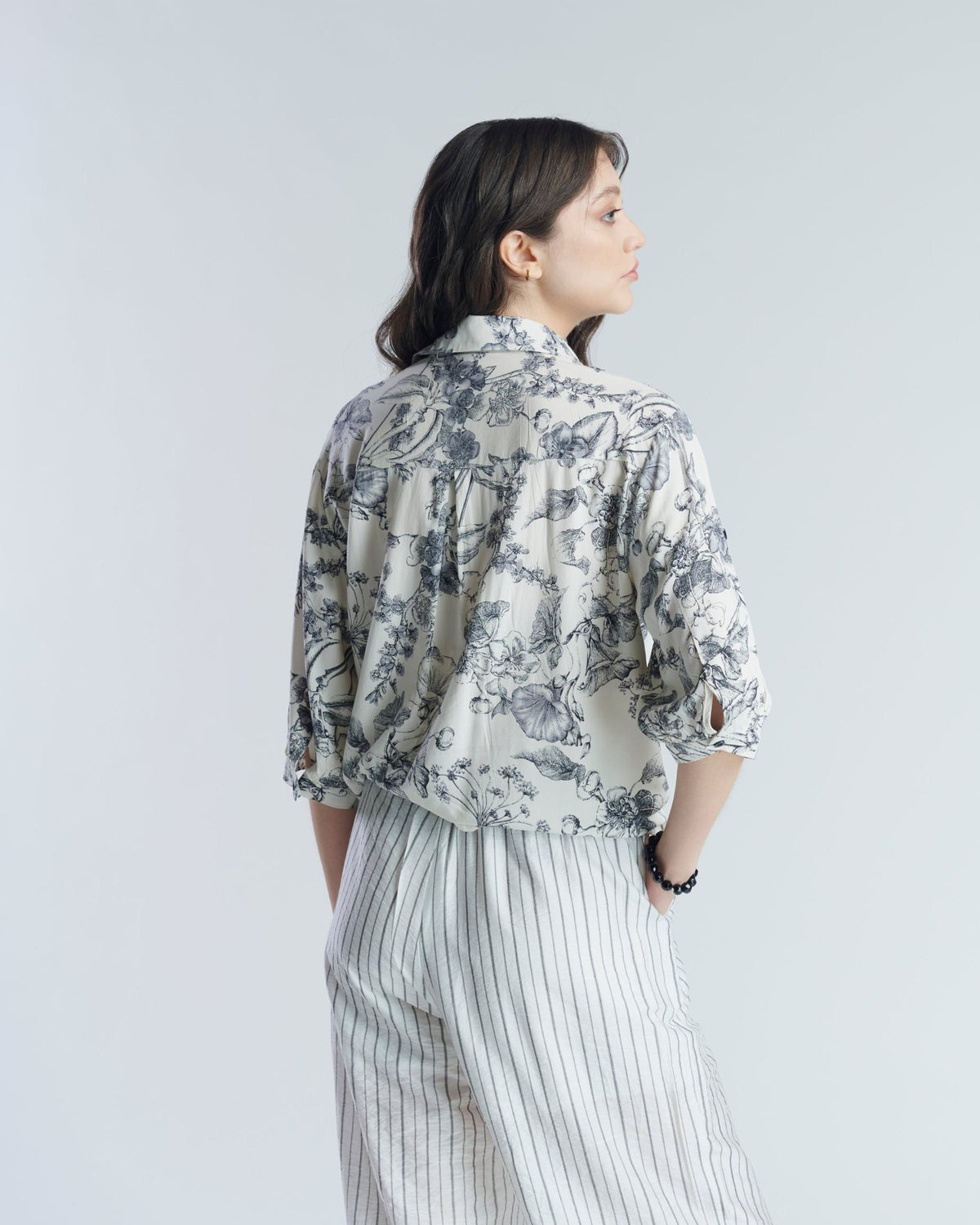 Blusa de Viscosa estampada Giardino Retro manga 3/4