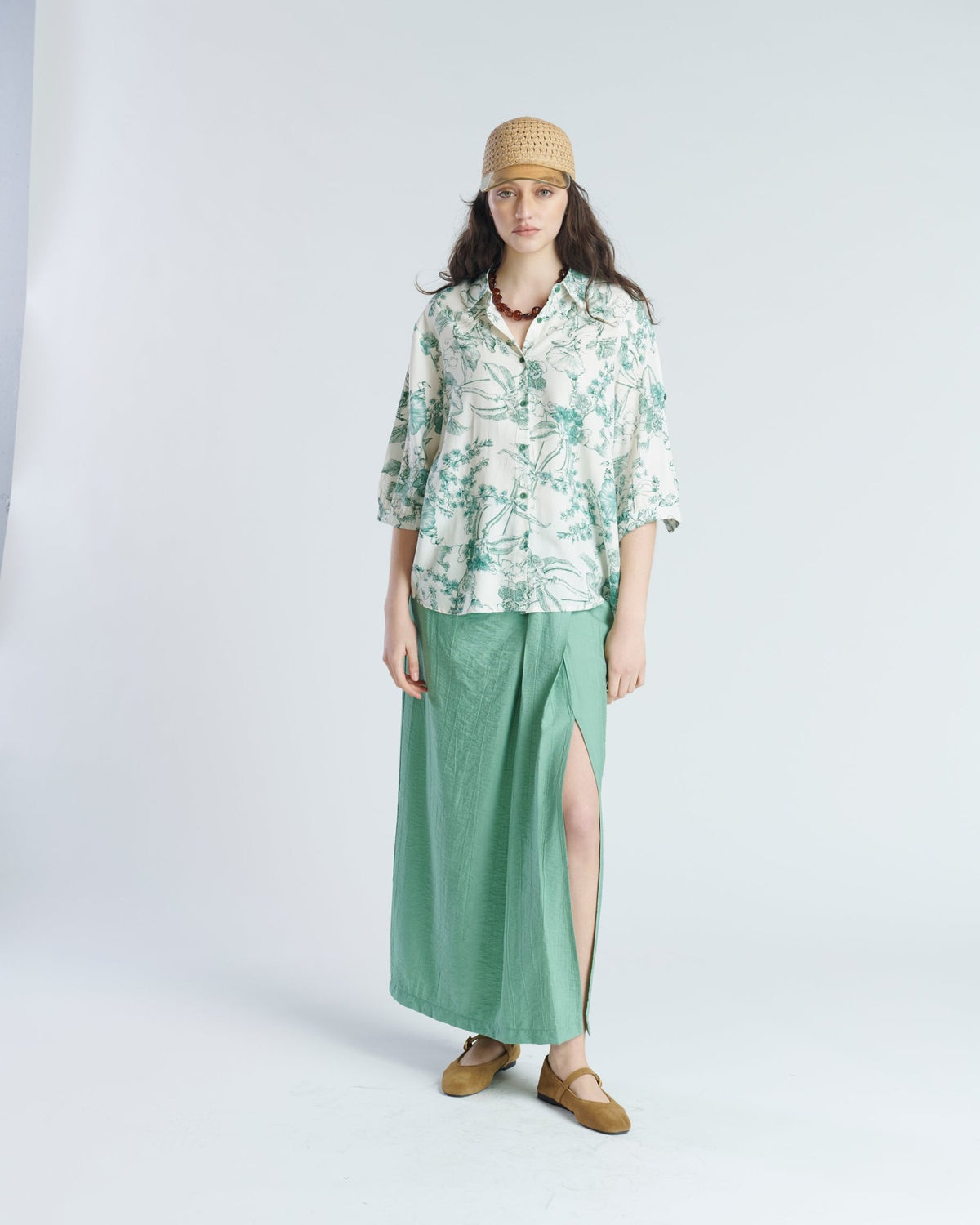 Blusa de Viscosa estampada Giardino Retro manga 3/4