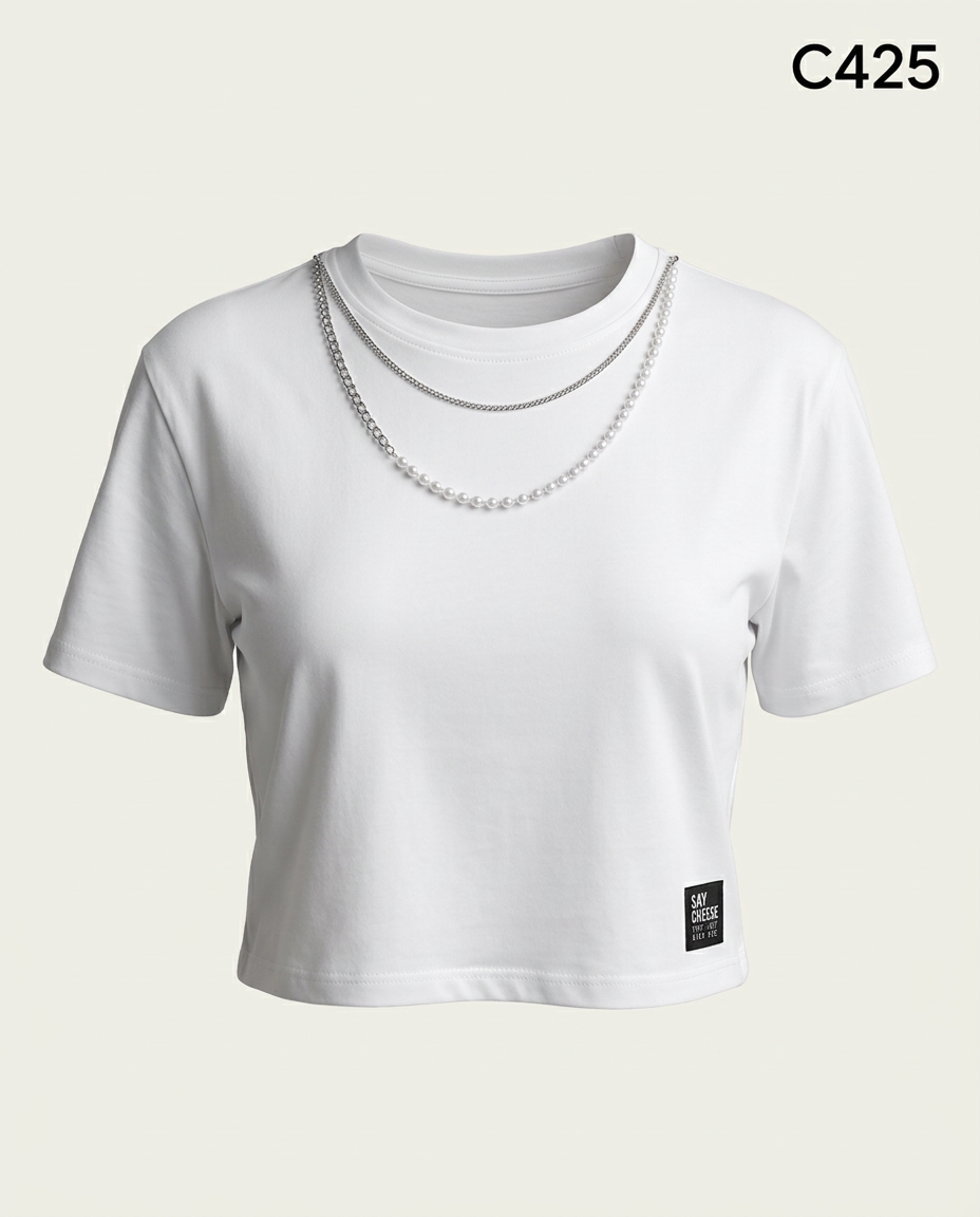 C425-POLERA CADENA PERLAS