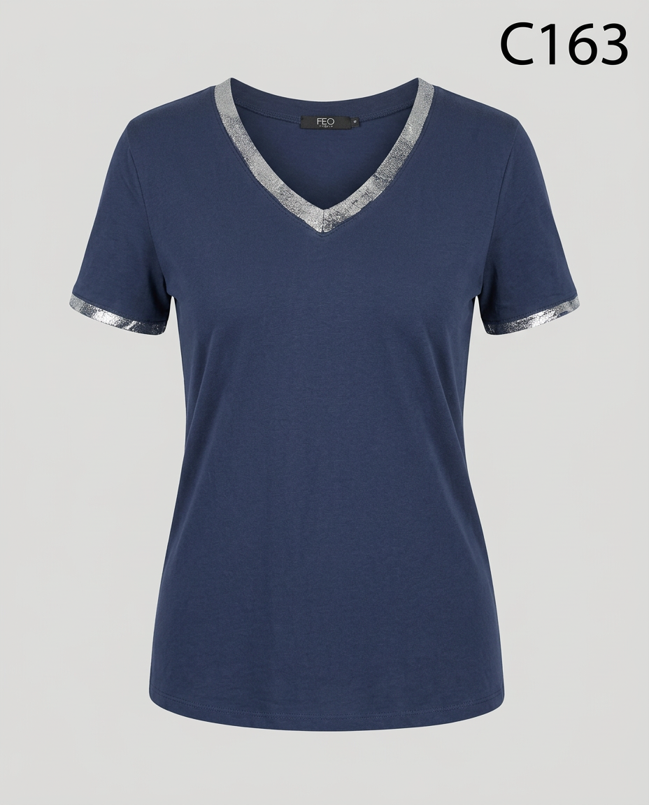 C163-POLERA EN V LAMINADA