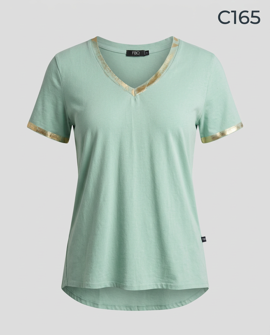 C165-POLERA EN V LAMINADA