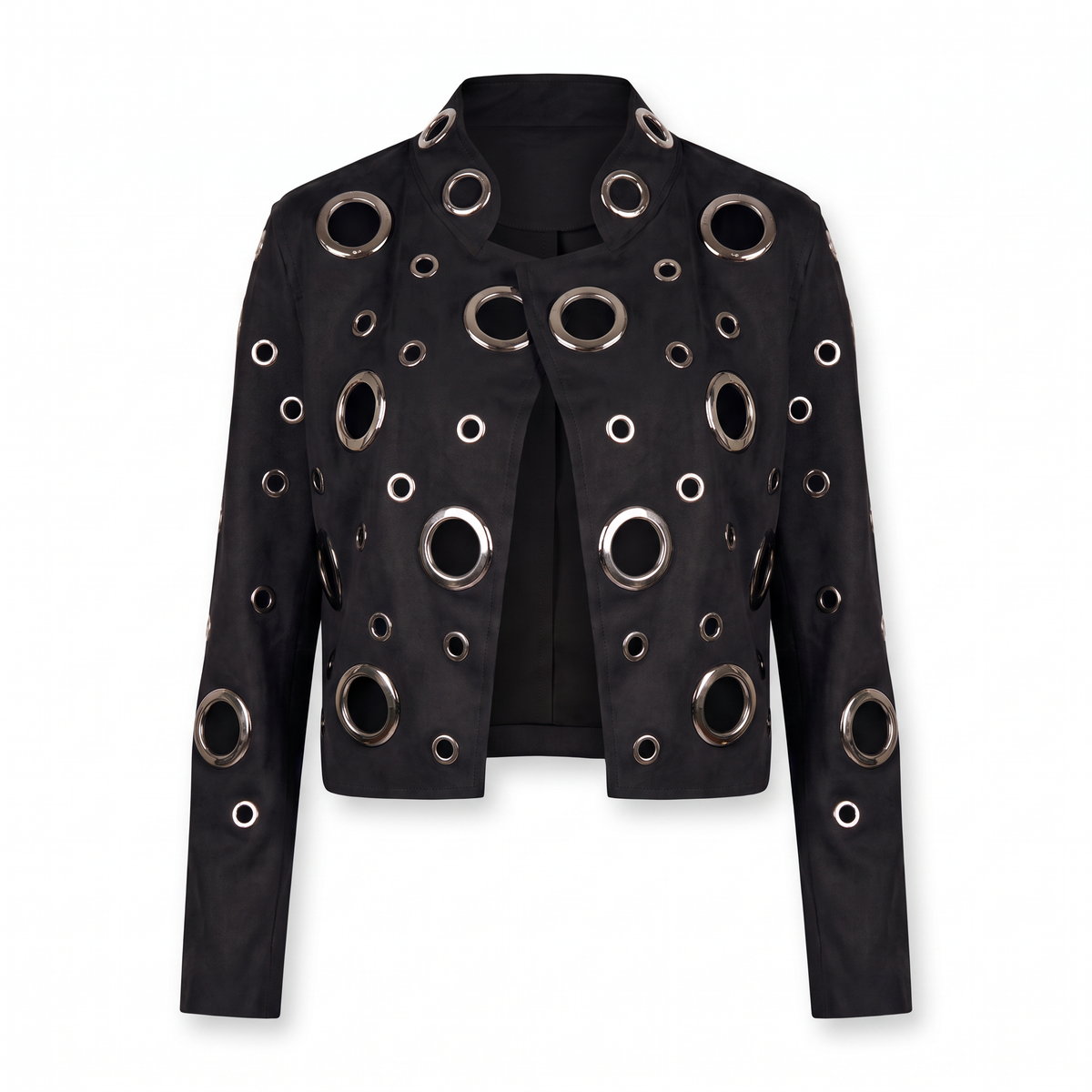 Chaqueta Ojetillos Negro - foto producto fondo blanco