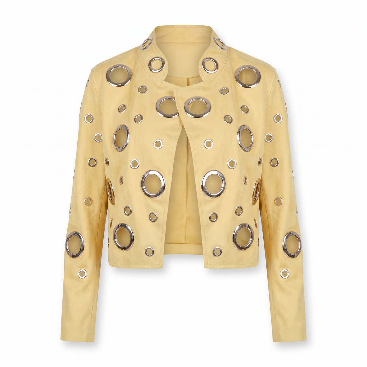 Chaqueta Ojetillos Amarillo - foto producto fondo blanco